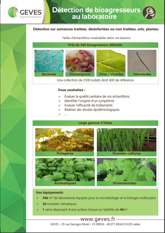 Détection de bioagresseurs au laboratoire
